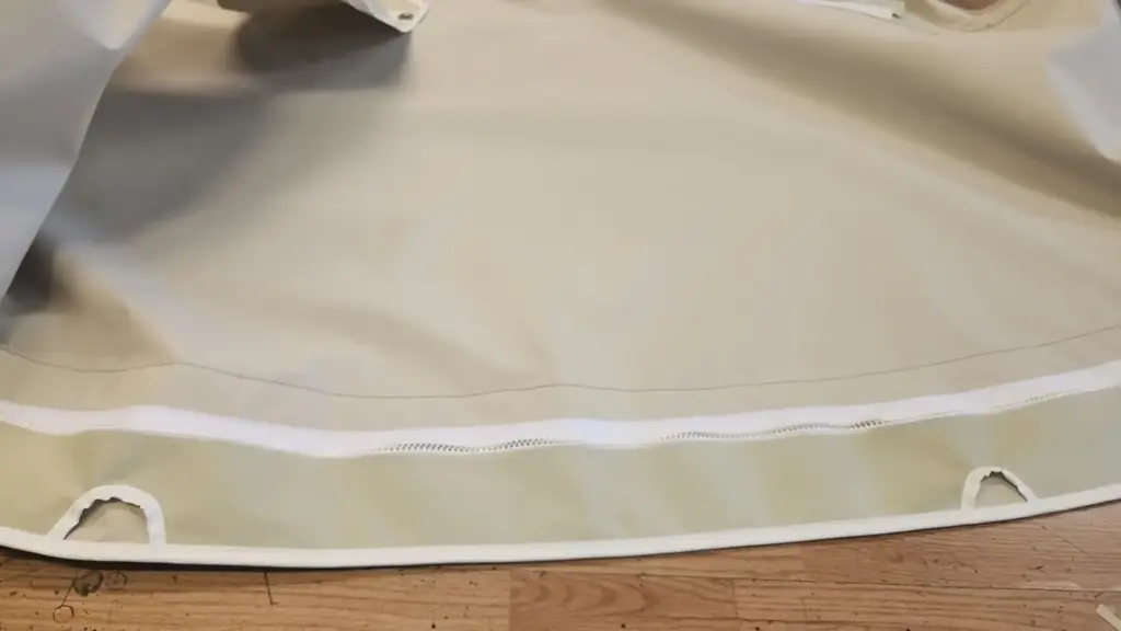 Newly manufactured sprayhood for Omega 36 with specially adapted holes for a precise fit to the bow