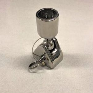 Fender bracket with ball joint and quick-release pin for awning frame
