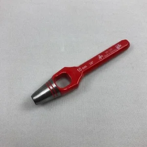 Hollow pipe with a red shaft and a round opening
