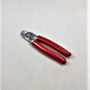 Pliers with red handles for rubber cord clamps