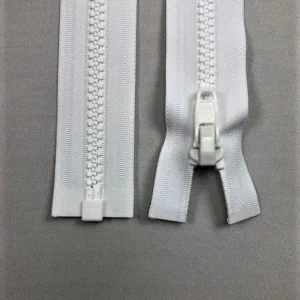Cremallera YKK blanca número 10 de Delrin con cursores de plástico