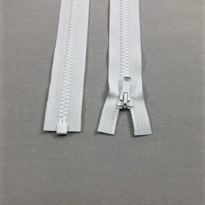 Cremallera YKK – Delrin – 8 mm – Blanca – Deslizador de plástico