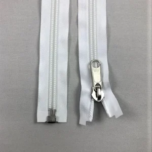 Cremallera YKK – En espiral – 10 mm – Blanca – Corredor metálico